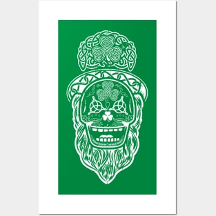 Celtic Sugar Skull (white) Posters and Art